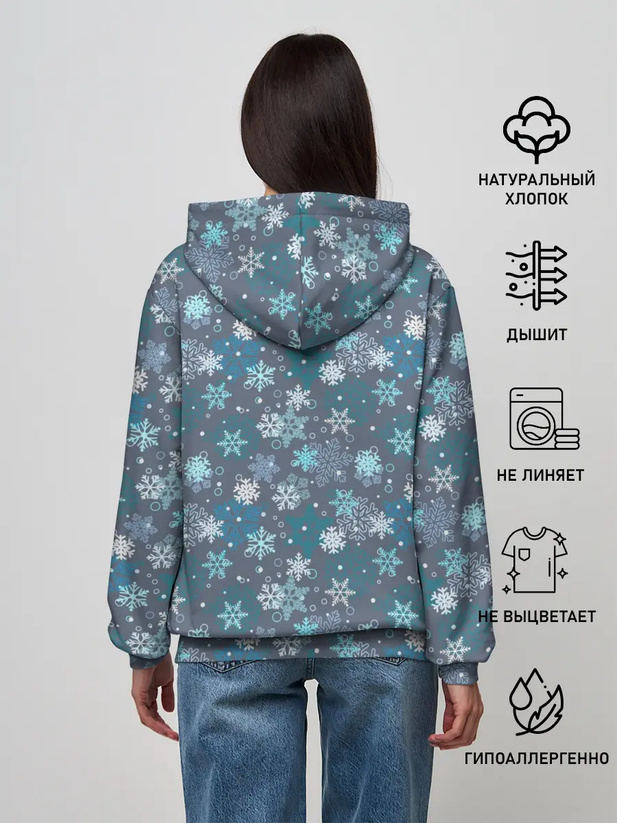 Женское худи / Снежинки