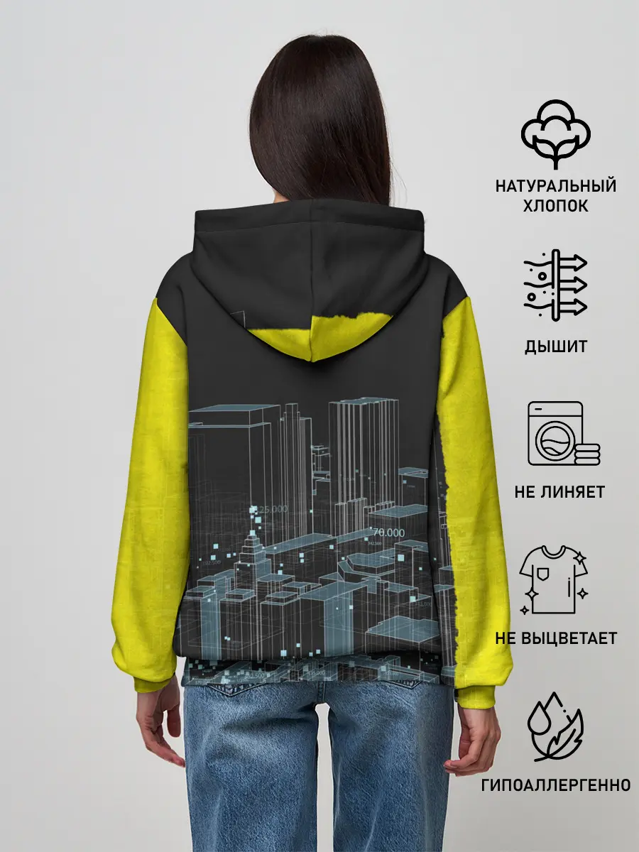Женское худи / Город CYBERPUNK 2077