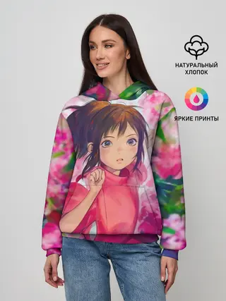 Женское худи / Унесенные призраками Акварель