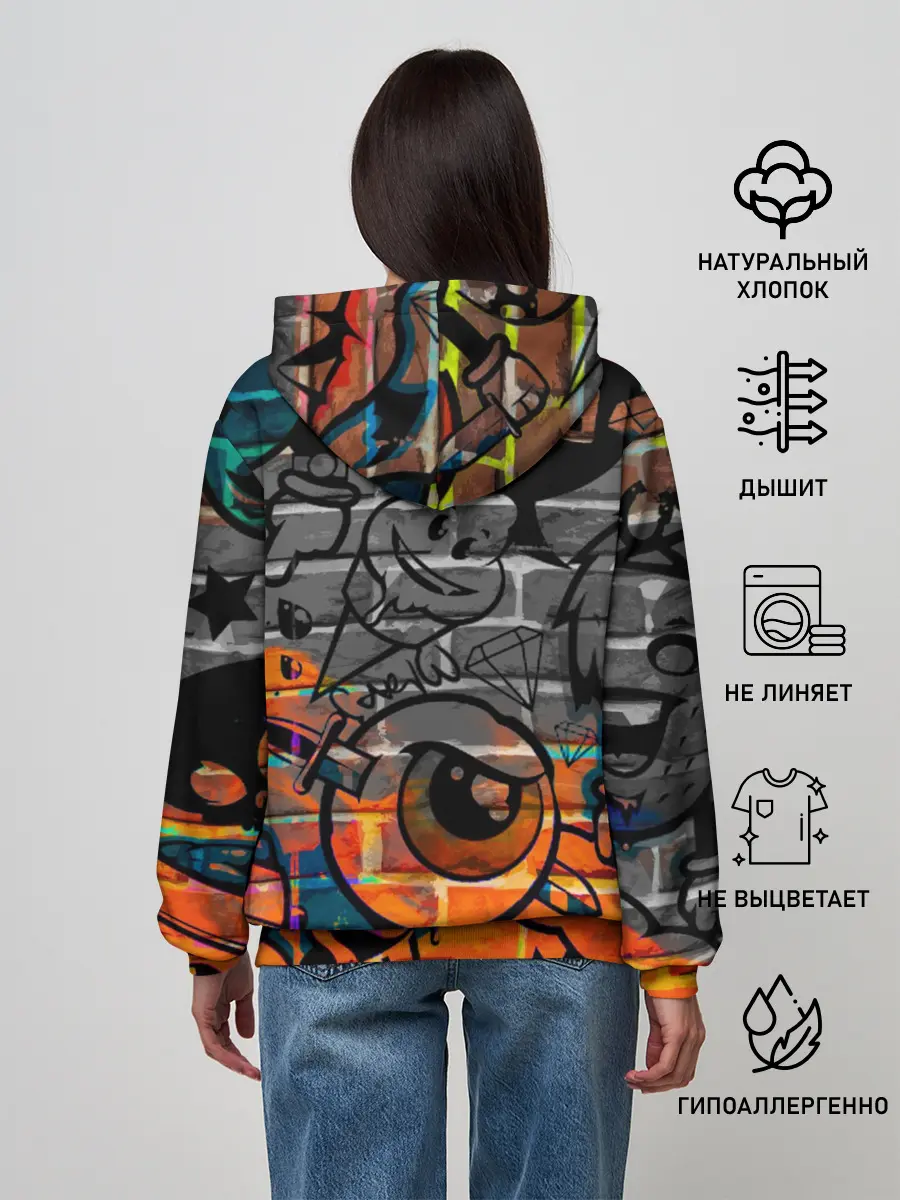 Женское худи / Anime Girl with Graffiti