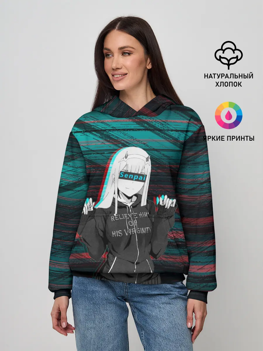 Женское худи / Zero Two Glitch