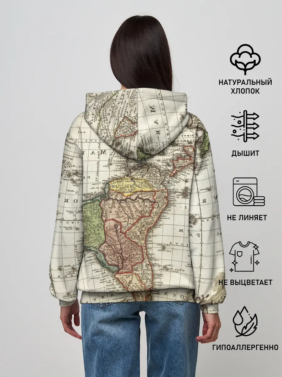Женское худи / ВИНТАЖНАЯ КАРТА