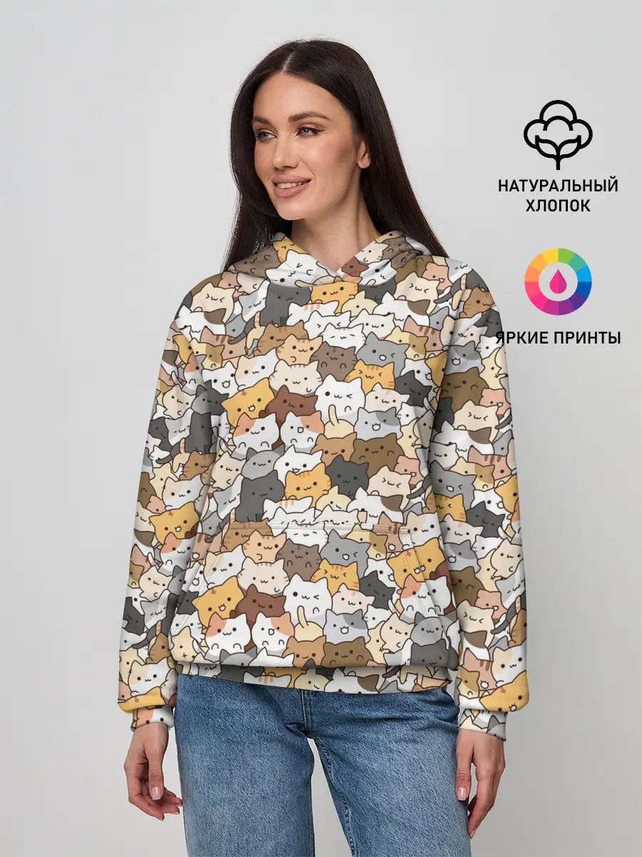 Женское худи / Котики муркотики