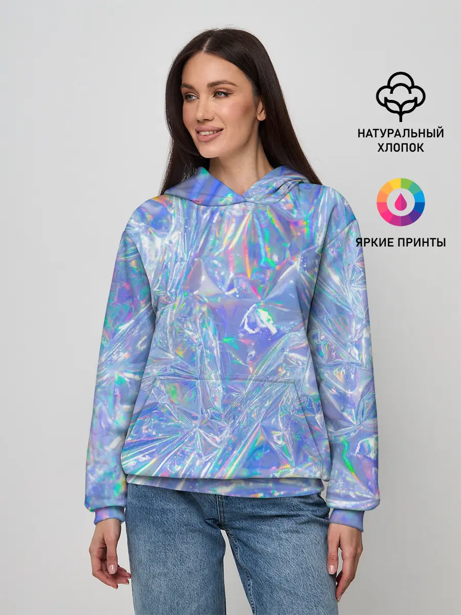 Женское худи / 3d ice glitch