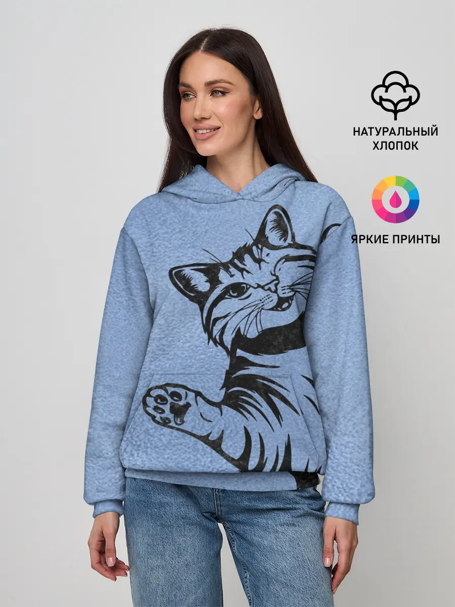 Женское худи / Улыбающийся кот