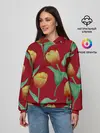 Женское худи / Тюльпаны на красном фоне