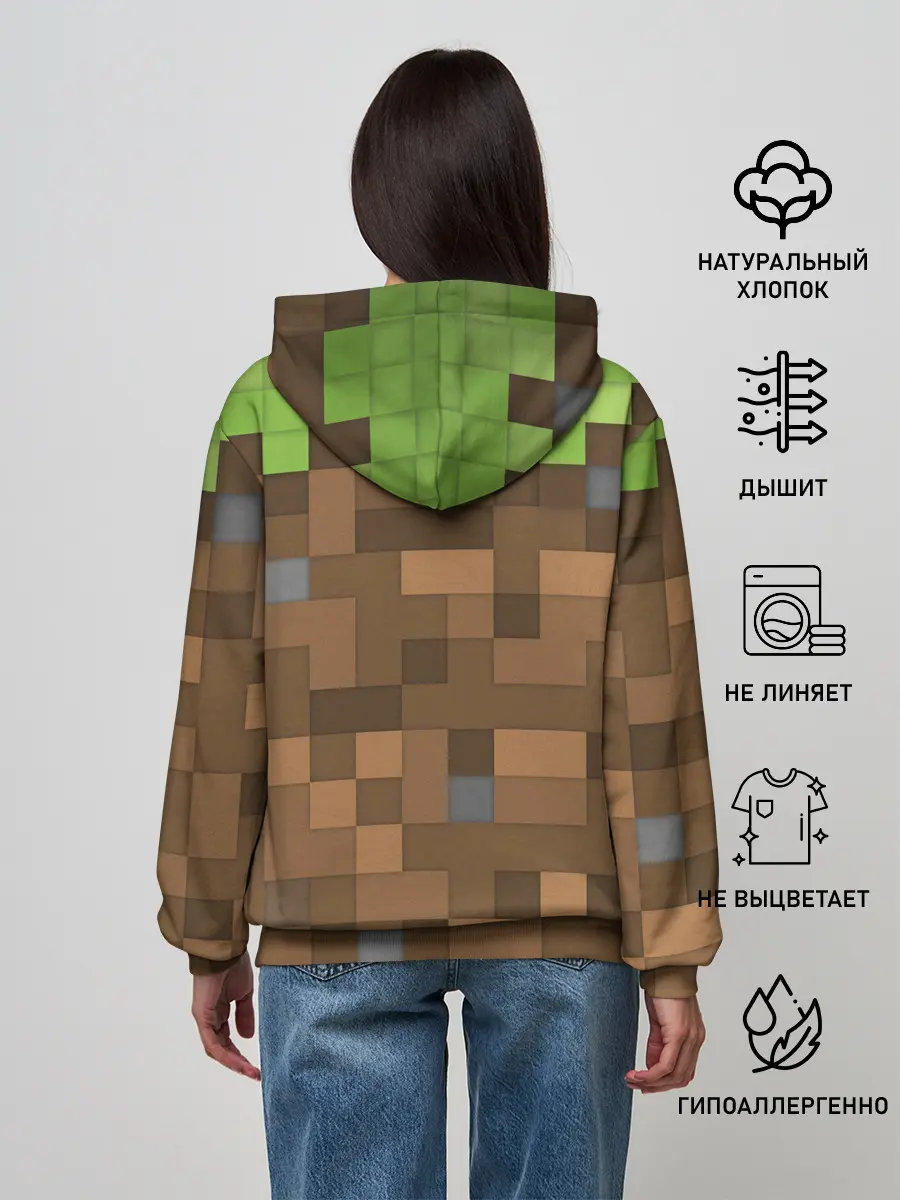 Женское худи / Minecraft камуфляж