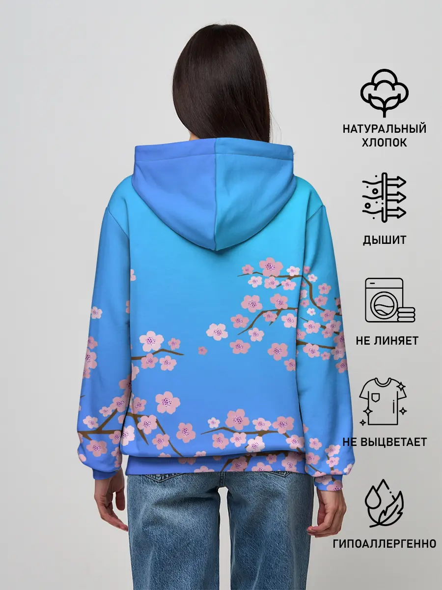 Женское худи / Цветы сакуры