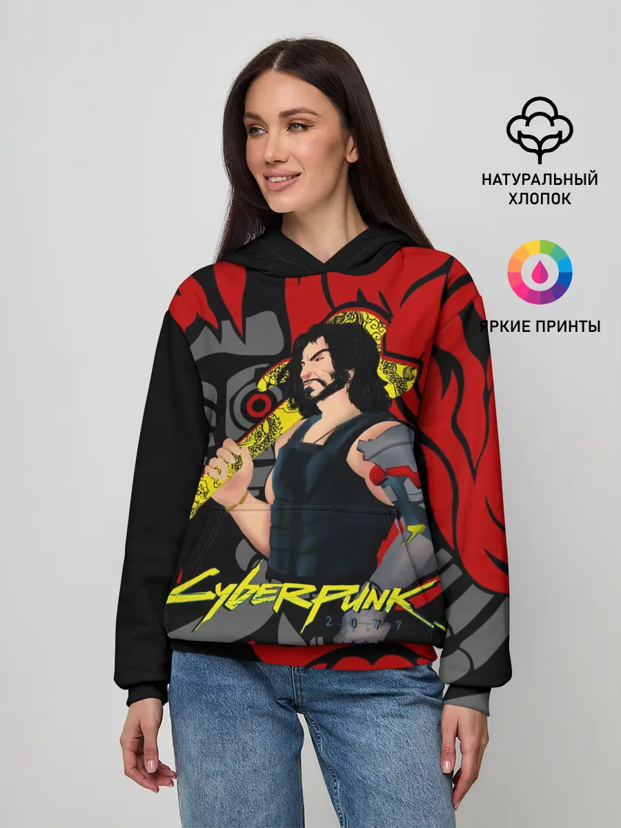 Женское худи / CyberPunk 2077 | SAMURAI KEANU