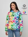 Женское худи / Радужные сердечки