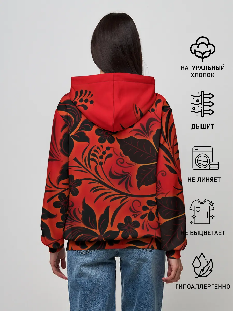 Женское худи / СССР хохлома