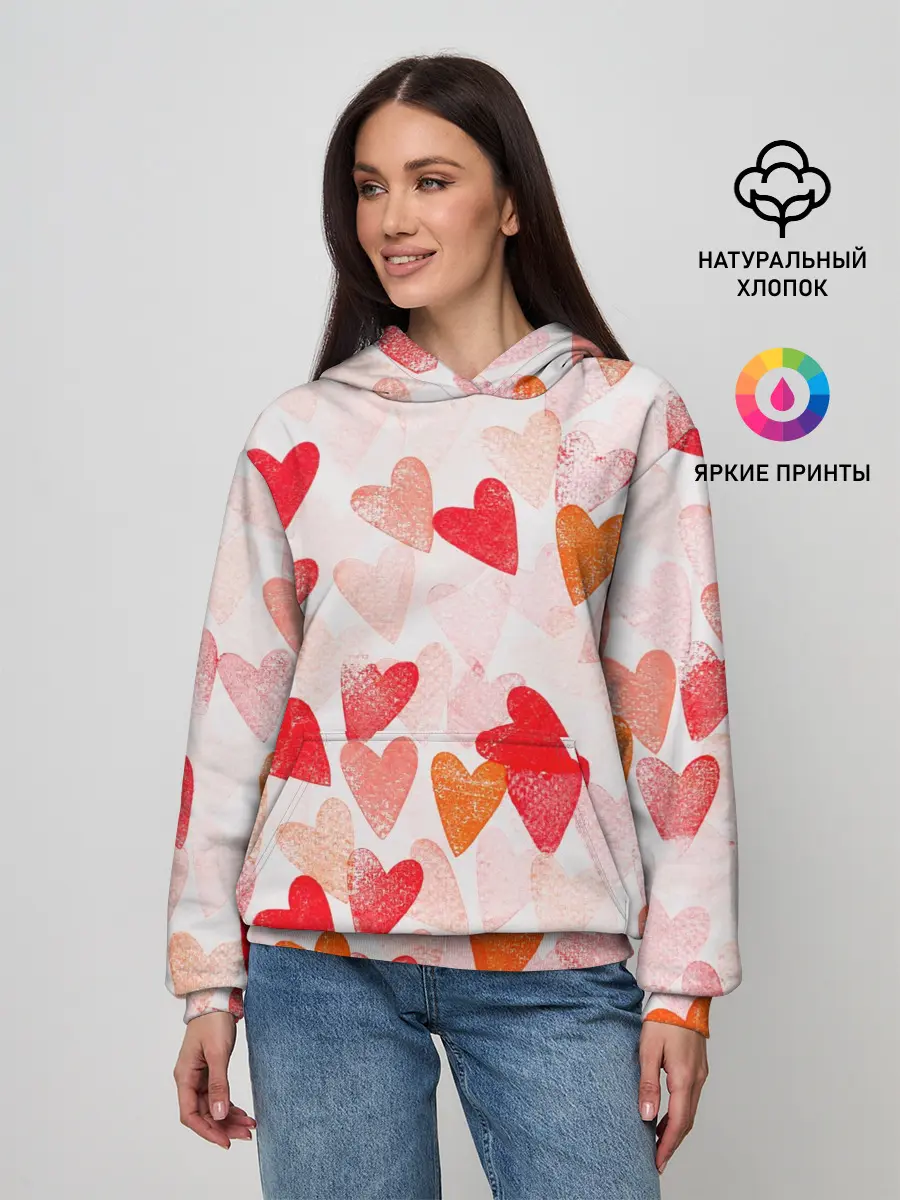 Женское худи / Ванильные сердечки