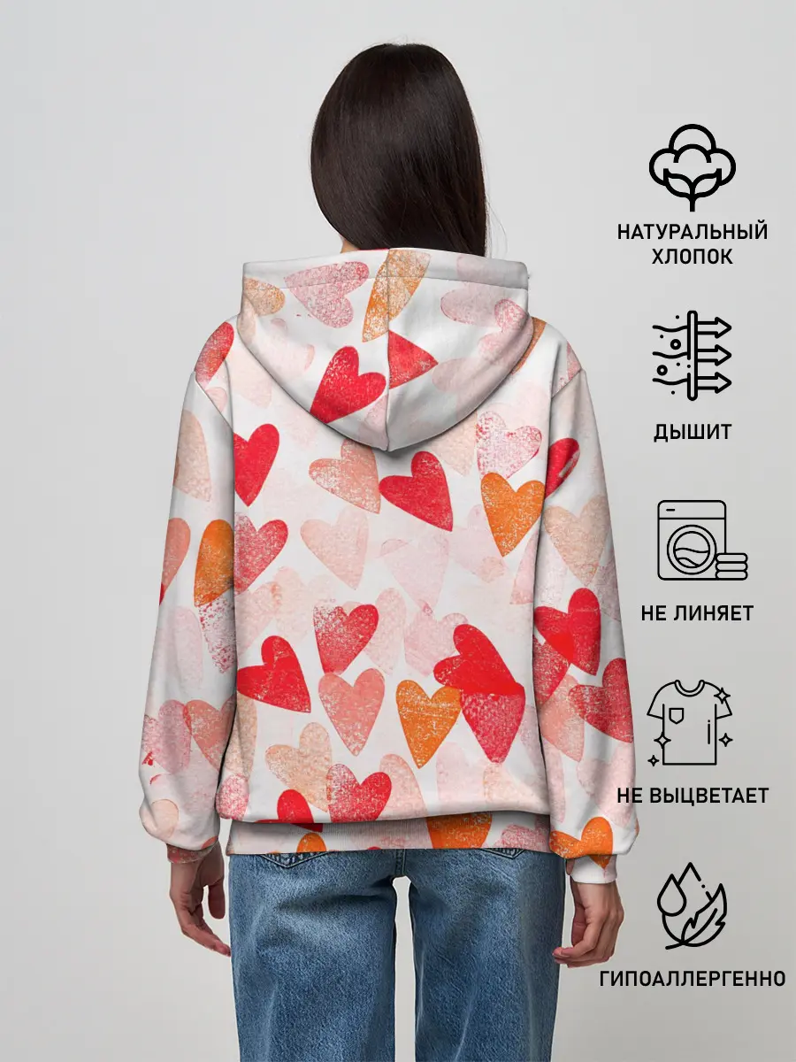 Женское худи / Ванильные сердечки