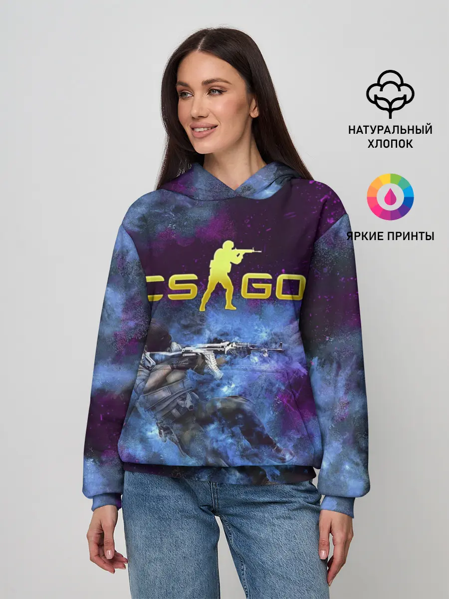 Женское худи / CS GO Blue smoke