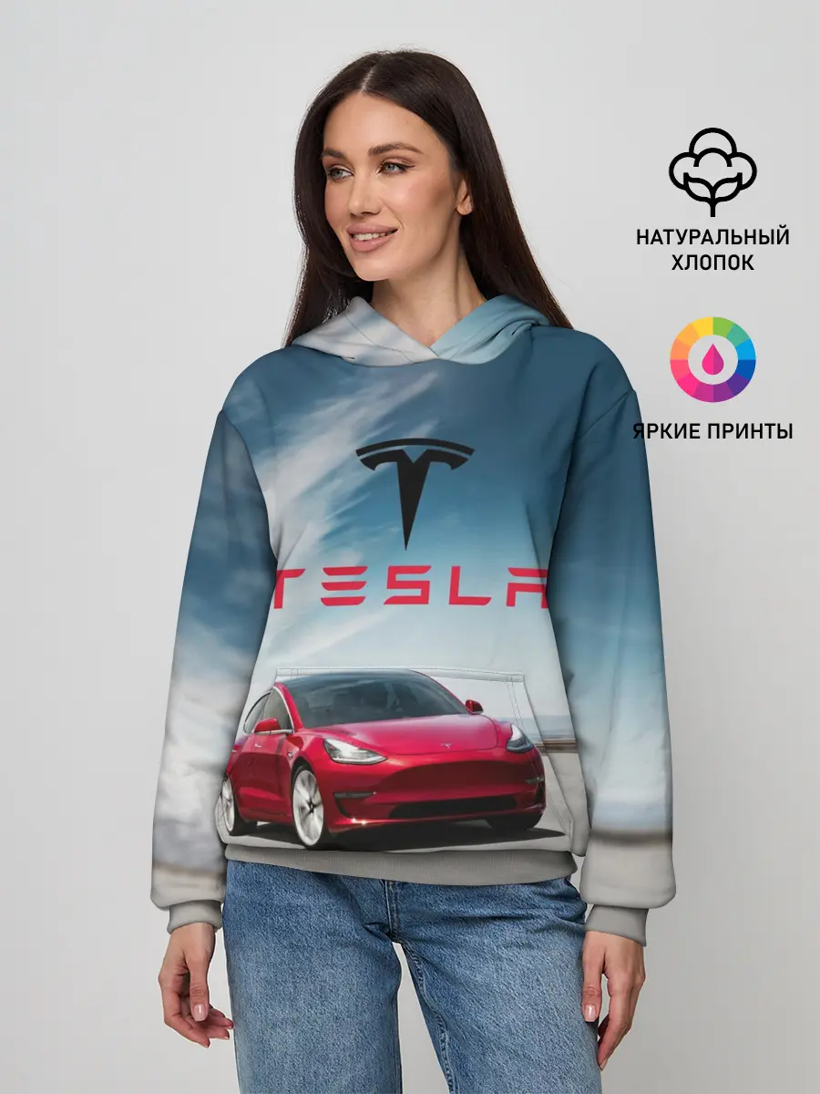 Женское худи / Tesla Model 3
