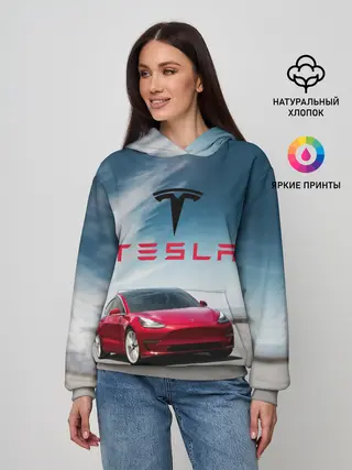 Женское худи / Tesla Model 3