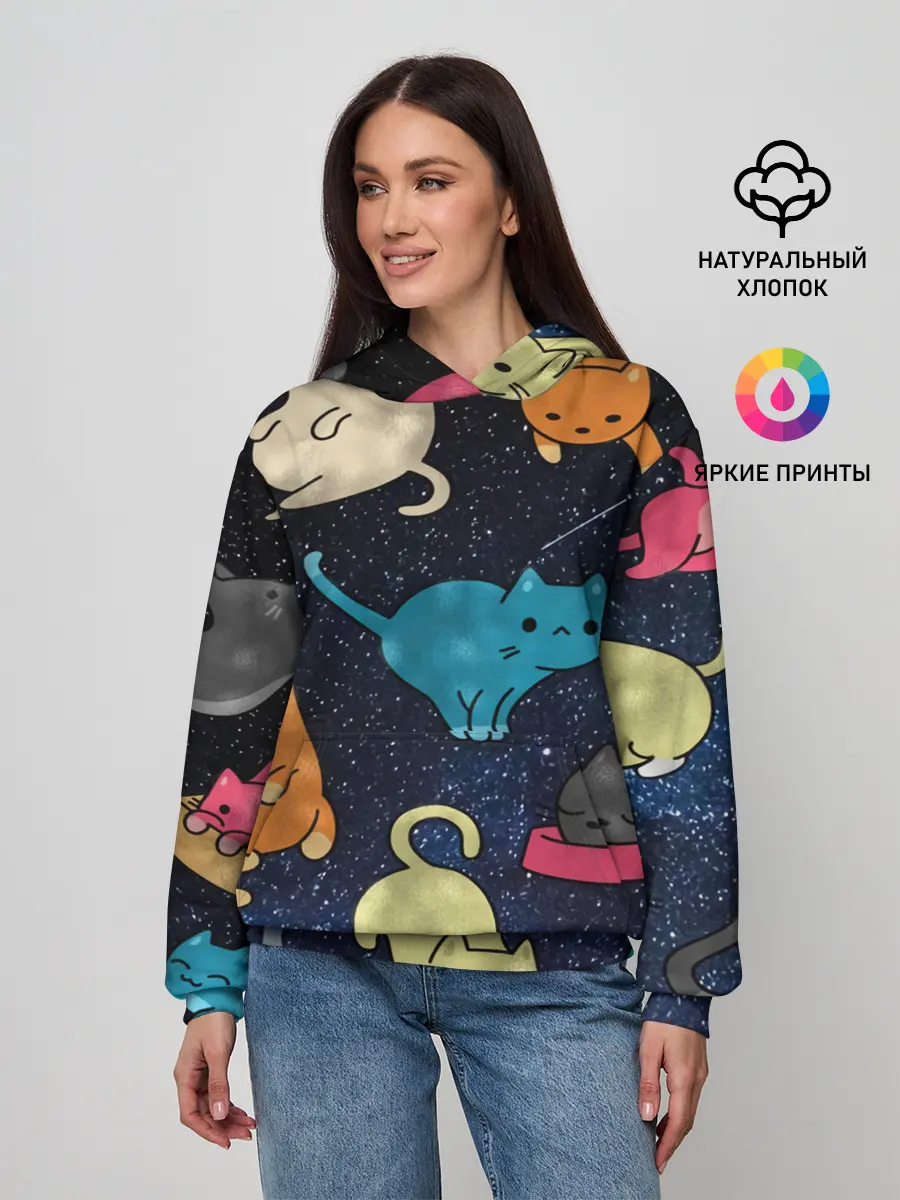 Женское худи / Космические котики