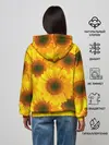 Женское худи / Принт подсолнухи желтый