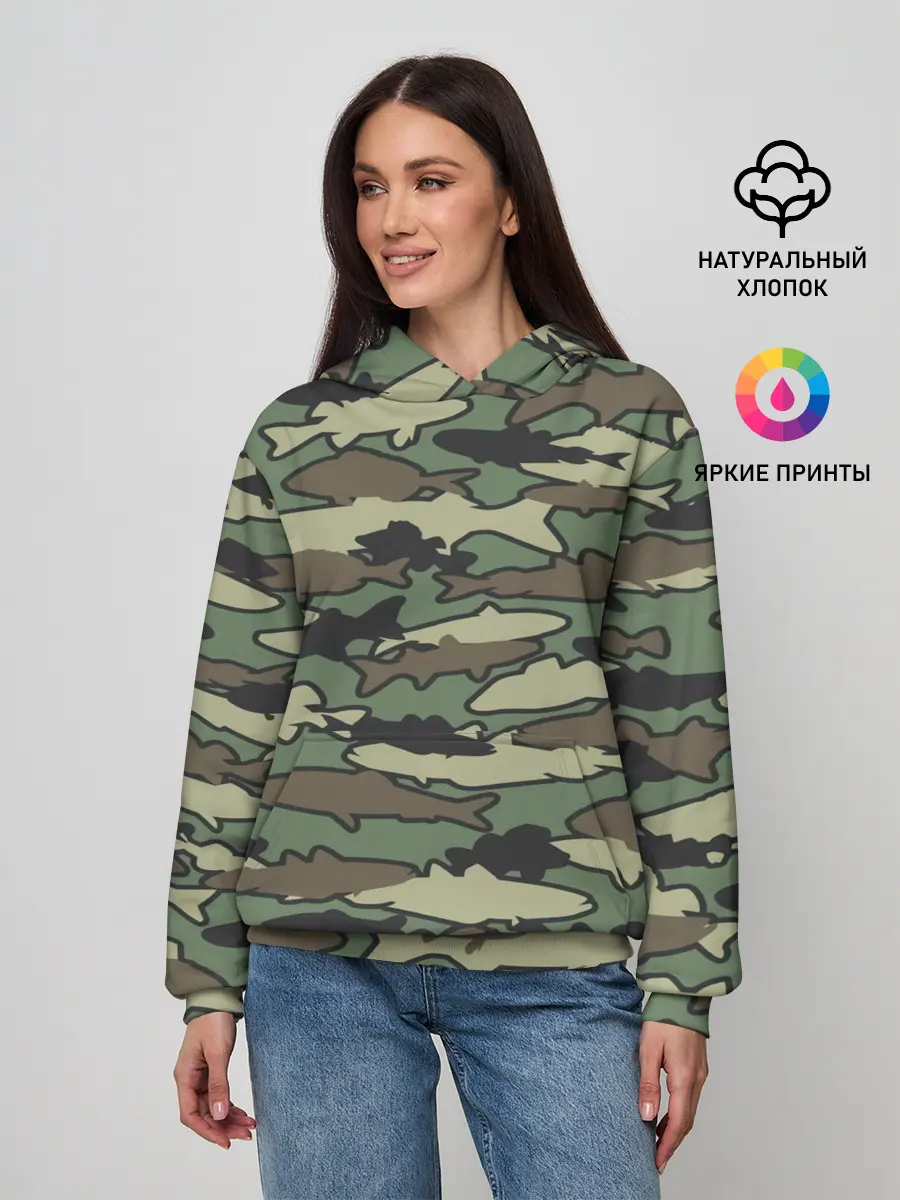 Женское худи / Камуфляж акулы