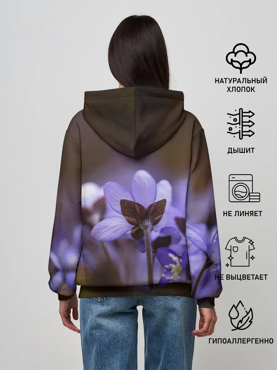 Женское худи / хрупкий цветок фиалка
