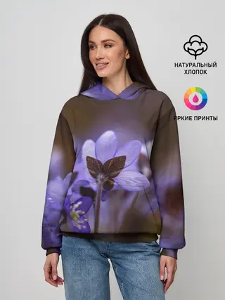 Женское худи / хрупкий цветок фиалка