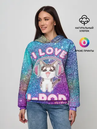 Женское худи / I Love Cat Pop