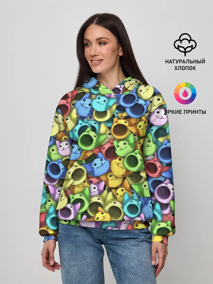 Женское худи / Цветные Поп Котики