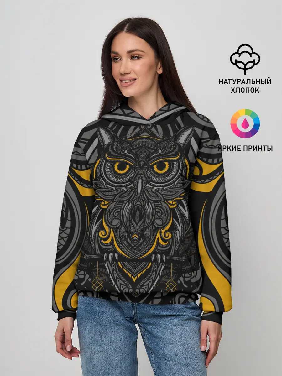 Женское худи / Рисунок сова