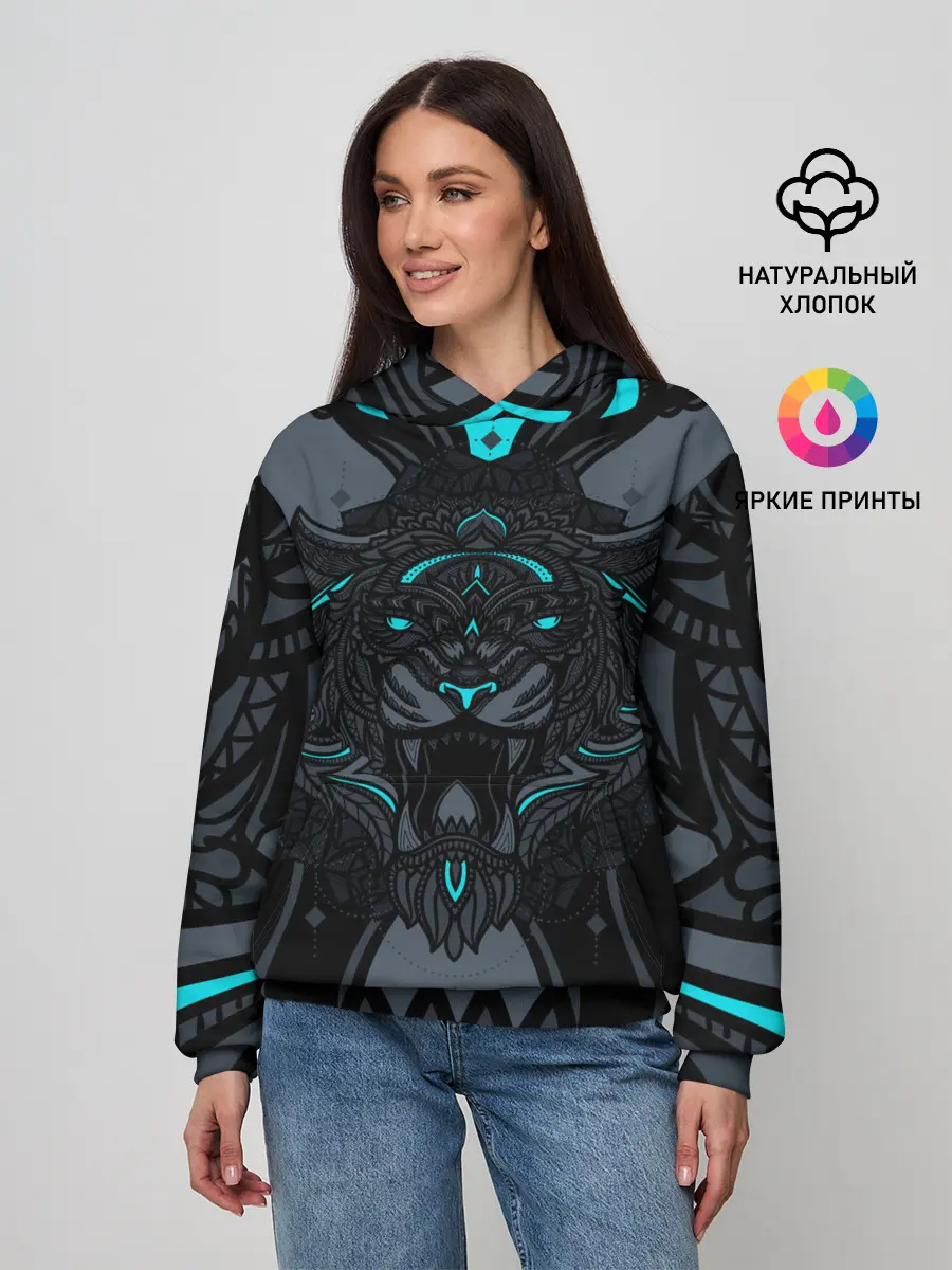 Женское худи / Рисунок тигр
