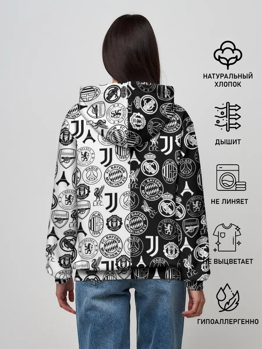 Женское худи / ЛОГОТИПЫ ФУТБОЛЬНЫХ КОМАНД