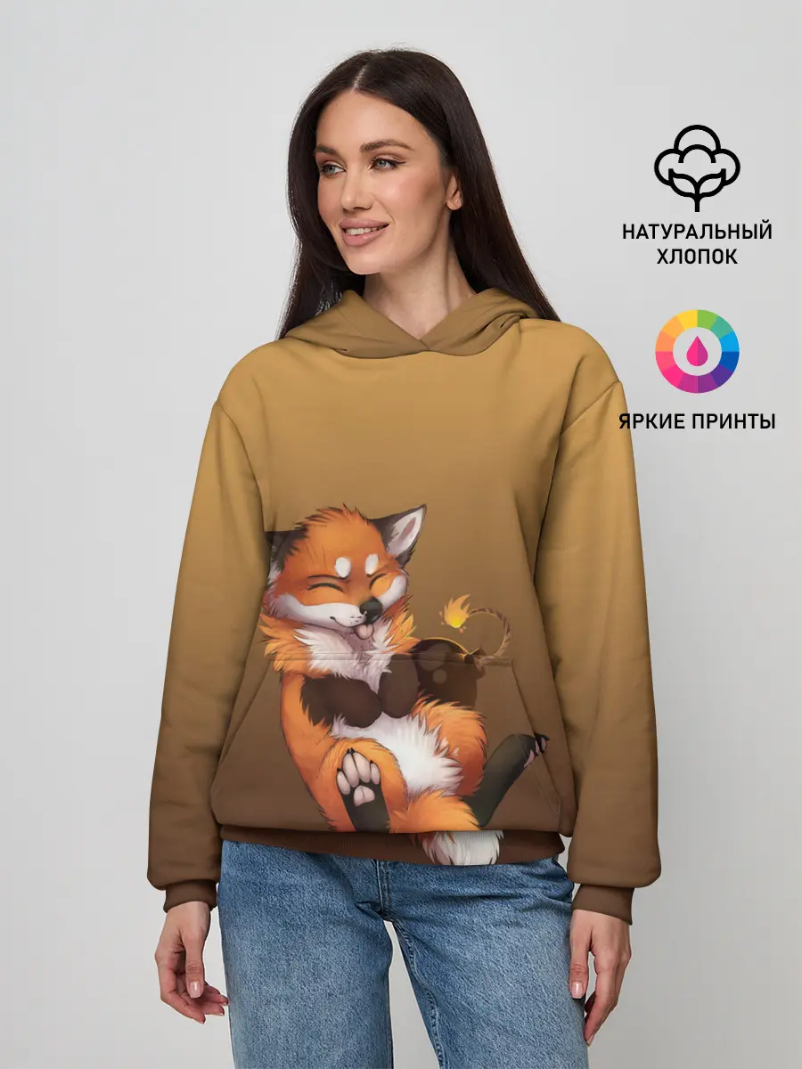 Женское худи / Взрывной характер милого лиса