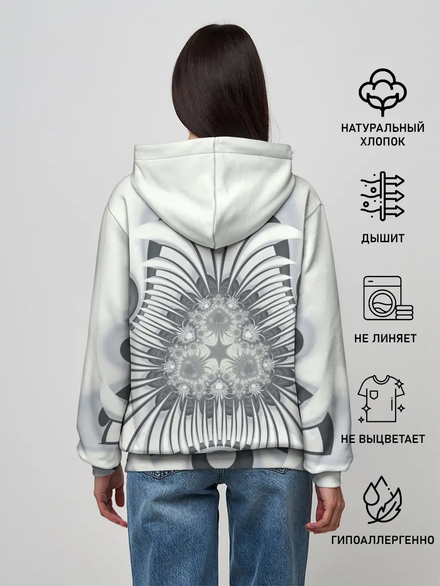 Женское худи / Серая абстракция