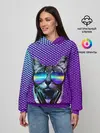 Женское худи / Кот очки наушники модный