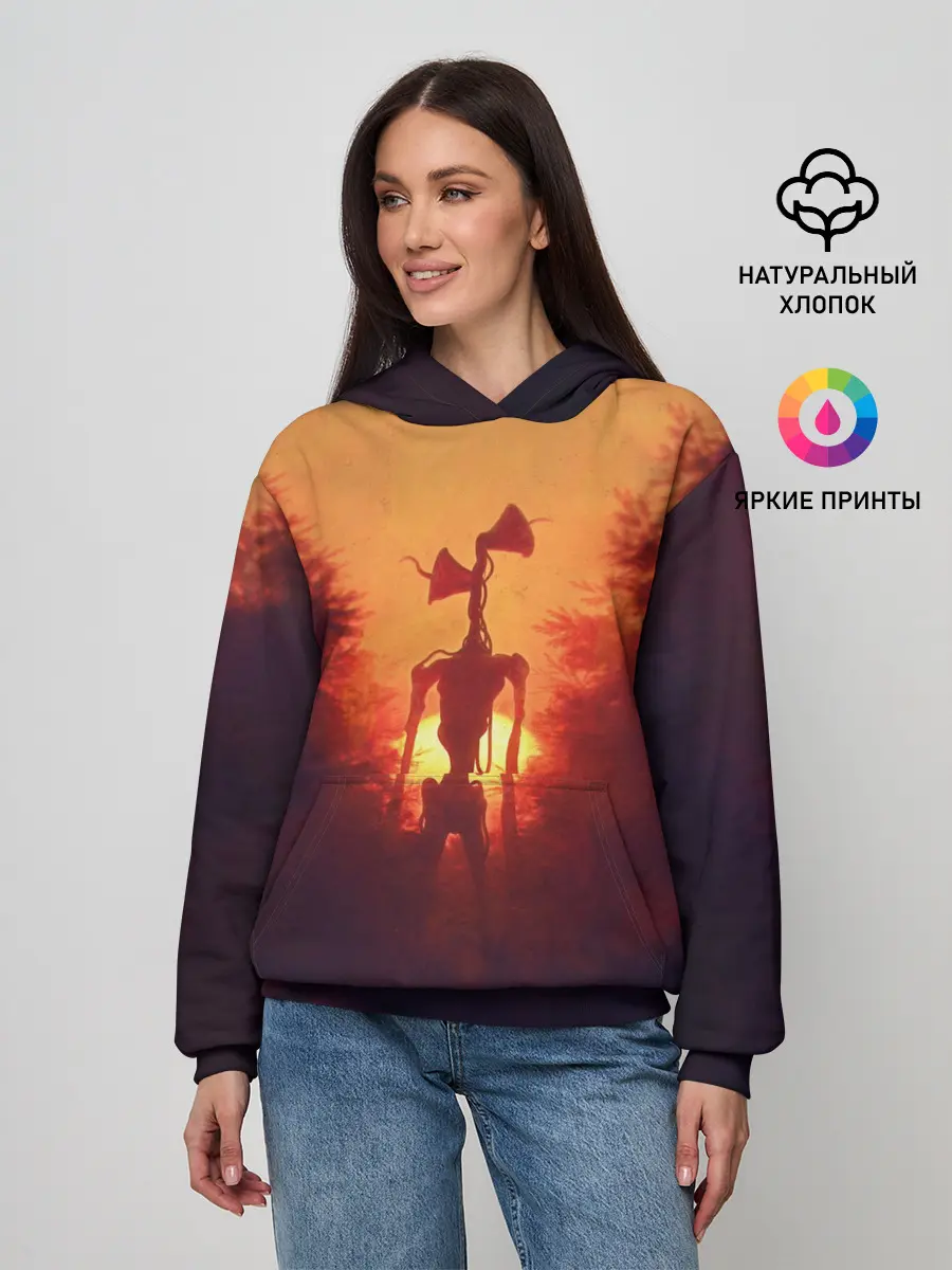 Женское худи / СИРЕНОГОЛОВЫЙ ORANGE