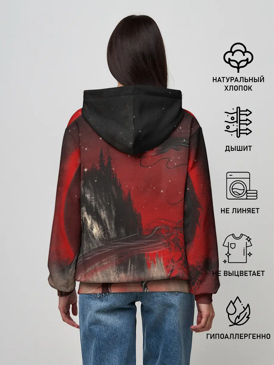 Женское худи / ЗМЕЙ ДРАКОН 3D