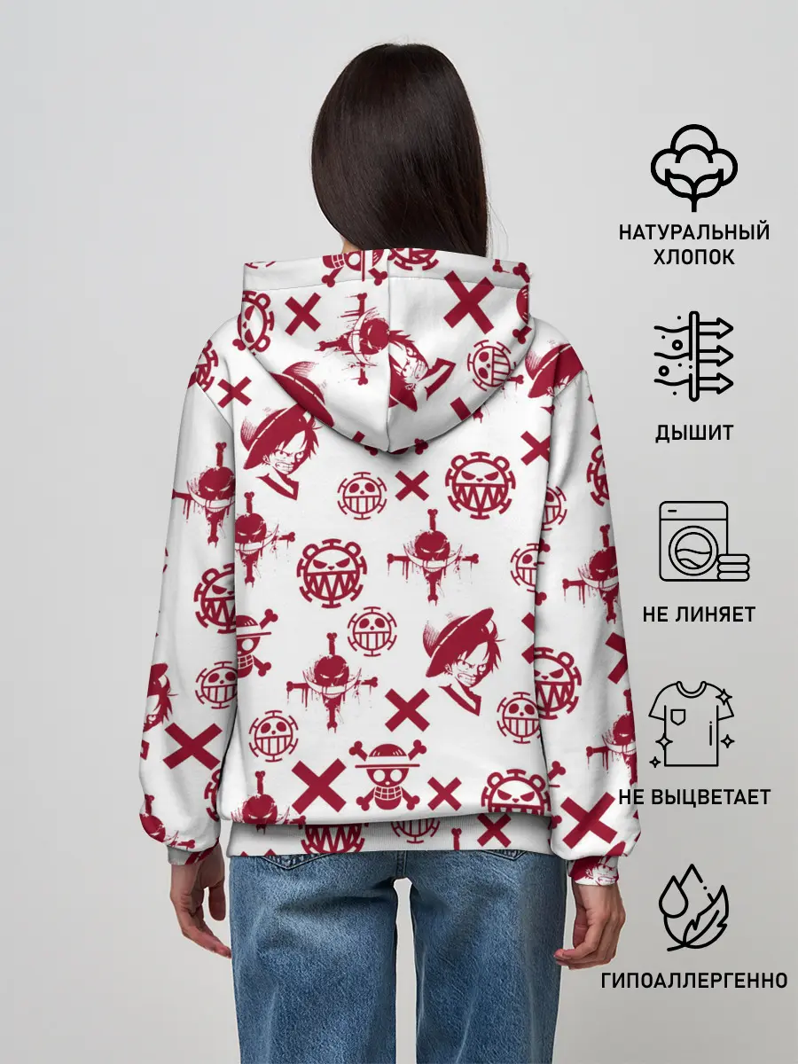 Женское худи / Манки Д. Луффи | пиратские знаки One Piece