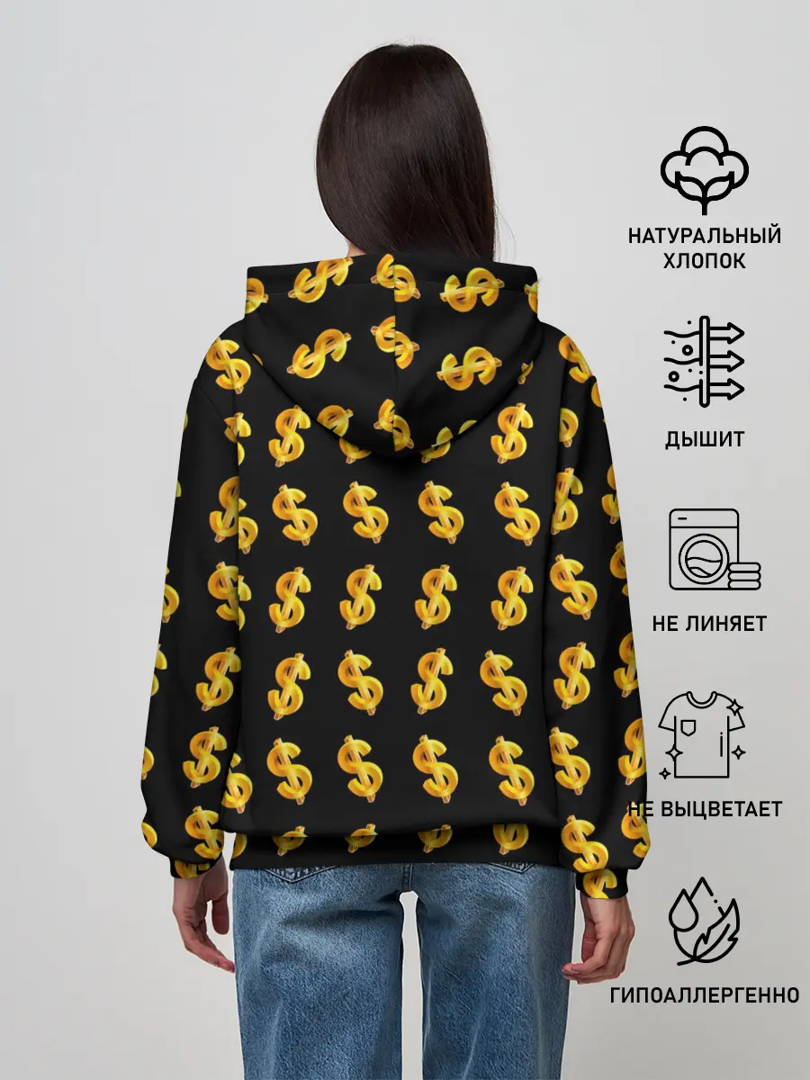 Женское худи / Доллар золотой