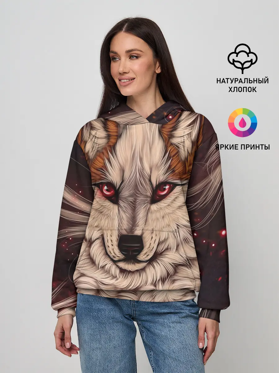 Женское худи / Красивая Волчица