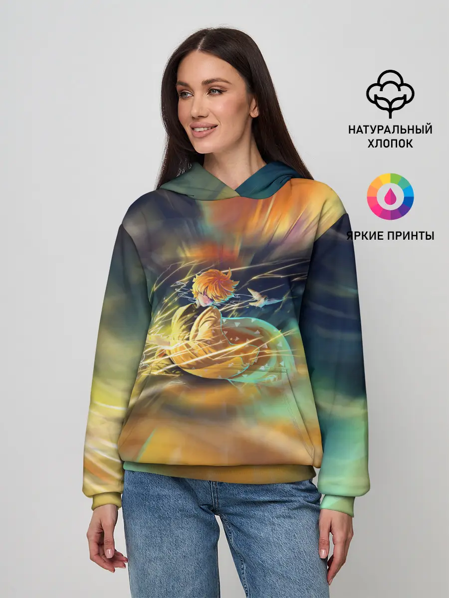 Женское худи / ZENITSU | ЗЕНИТСУ | DEMON SLAYER