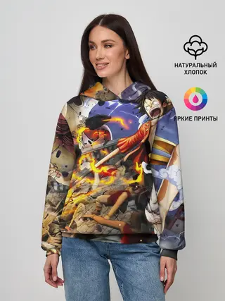 Женское худи / Экшен One Piece. Большой куш