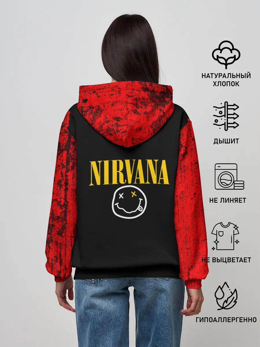 Женское худи / КУРТ КОБЕЙН | НИРВАНА | ЛОГО