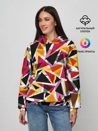 Женское худи / Разноцветные треугольники