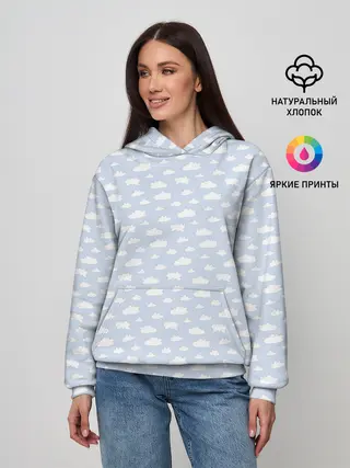 Женское худи / Принт с облаками
