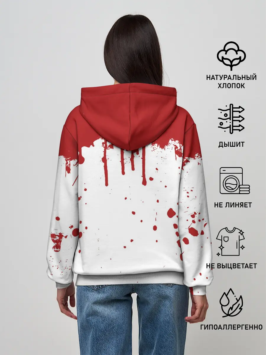 Женское худи / ИГРА В КАЛЬМАРА ПЕРСОНАЖ 456 КРОВЬ