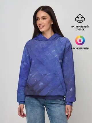 Женское худи / Синие акварельные мазки