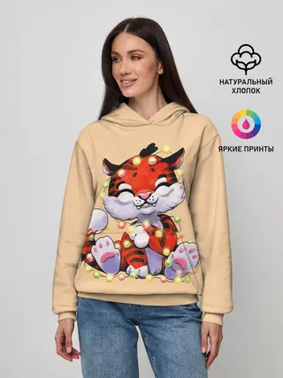 Женское худи / Новогодний тигрёнок