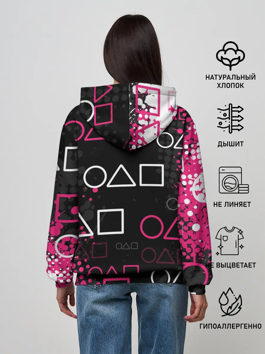 Женское худи / ИГРА В КАЛЬМАРА / ГРАНЖ ЛОГО