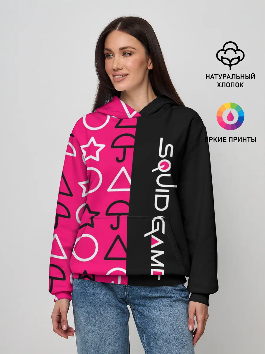 Женское худи / ИГРА В КАЛЬМАРА / СИМВОЛИКА