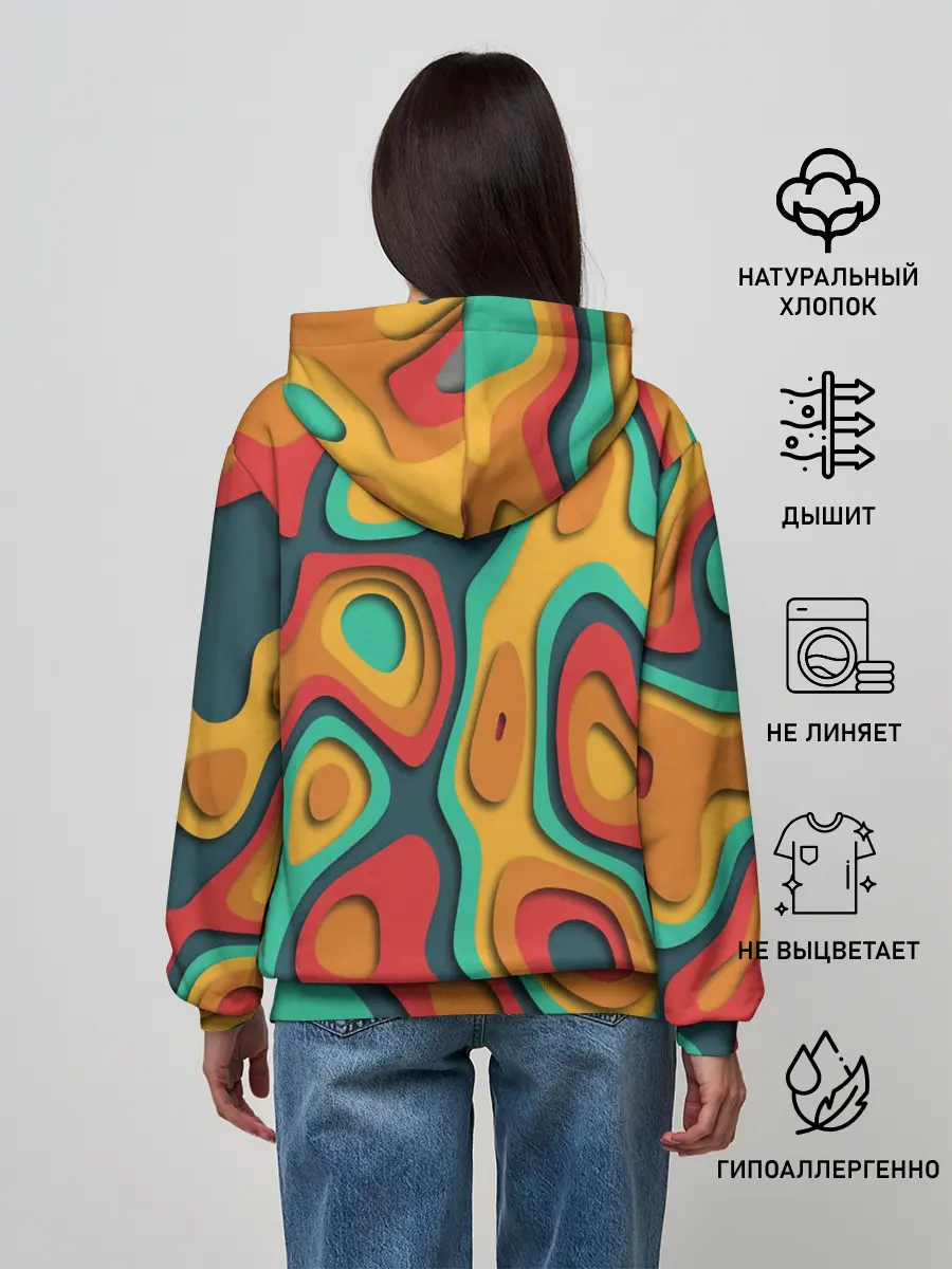 Женское худи / 3D узор Color