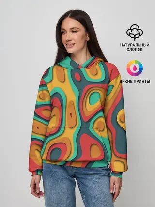 Женское худи / 3D узор Color